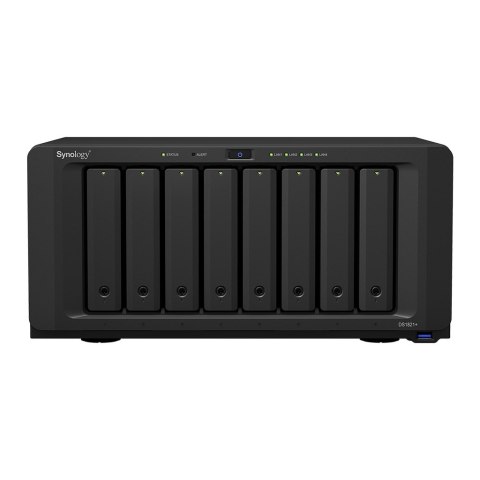 NAS Synology DS1821+; Tower; 8x (3.5"/2.5" SATA HDD/SSD); AMD Ryzen V1500B;,4 GB DDR4 (max. 32GB),4 x 1GbE RJ-45 Synology NAS Synology DS1821+; Tower; 8x (3.5"/2.5" SATA HDD/SSD); AMD Ryzen V1500B;,4 GB DDR4 (max. 32GB),4 x 1GbE RJ-45 Synology