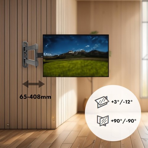 MACLEAN UCHWYT DO TELEWIZORA LUB MONITORA, MAX. VESA 200X200, 23-43", 30KG, CZARNY MC-418 Maclean MACLEAN UCHWYT DO TELEWIZORA LUB MONITORA, MAX. VESA 200X200, 23-43", 30KG, CZARNY MC-418 Maclean