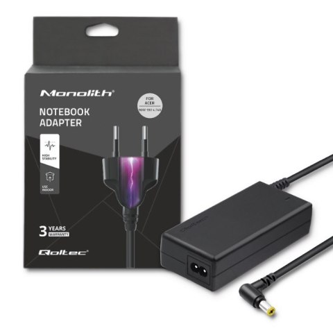 Zasilacz Qoltec 50087.90W do notebooka Acer (19 V; 4,74 A; 90W; 5.5 mm x 1.7 mm) Qoltec Zasilacz Qoltec 50087.90W do notebooka Acer (19 V; 4,74 A; 90W; 5.5 mm x 1.7 mm) Qoltec