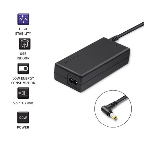 Zasilacz Qoltec 50087.90W do notebooka Acer (19 V; 4,74 A; 90W; 5.5 mm x 1.7 mm) Qoltec Zasilacz Qoltec 50087.90W do notebooka Acer (19 V; 4,74 A; 90W; 5.5 mm x 1.7 mm) Qoltec