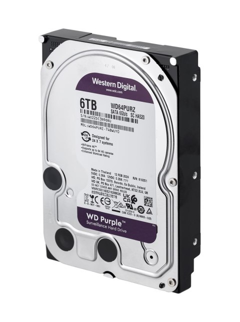 Dysk twardy HDD WD Purple 6TB 3,5" SATA WD64PURZ WD Dysk twardy HDD WD Purple 6TB 3,5" SATA WD64PURZ WD