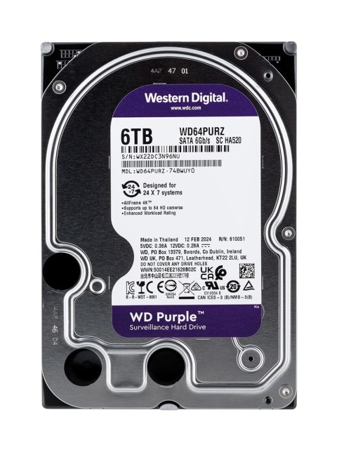 Dysk twardy HDD WD Purple 6TB 3,5" SATA WD64PURZ WD Dysk twardy HDD WD Purple 6TB 3,5" SATA WD64PURZ WD