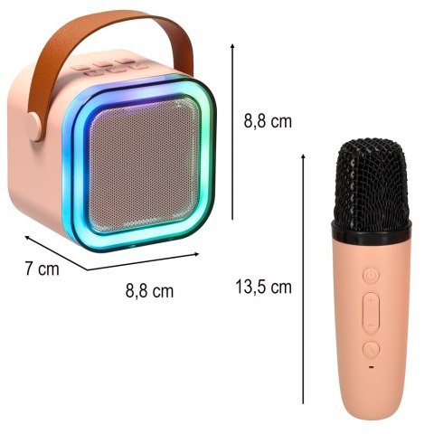 Zestaw do karaoke 2 mikrofony + głośnik przenośny BLUETOOTH USB LED różowy Kik Sp. z o. o. Sp. k. Zestaw do karaoke 2 mikrofony + głośnik przenośny BLUETOOTH USB LED różowy Kik Sp. z o. o. Sp. k.