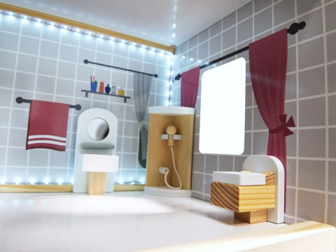 Domek dla lalek drewniany MDF mebelki 78cm czarny LED Kik Sp. z o. o. Sp. k. Domek dla lalek drewniany MDF mebelki 78cm czarny LED Kik Sp. z o. o. Sp. k.