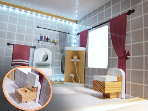 Domek dla lalek drewniany MDF mebelki 78cm czarny LED Kik Sp. z o. o. Sp. k. Domek dla lalek drewniany MDF mebelki 78cm czarny LED Kik Sp. z o. o. Sp. k.