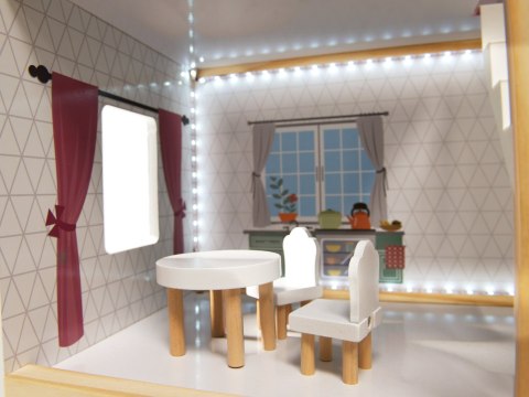 Domek dla lalek drewniany MDF mebelki 78cm czarny LED Kik Sp. z o. o. Sp. k. Domek dla lalek drewniany MDF mebelki 78cm czarny LED Kik Sp. z o. o. Sp. k.
