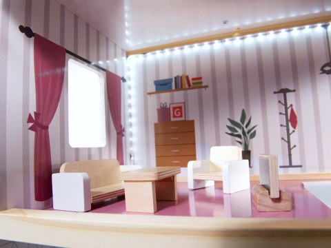 Domek dla lalek drewniany MDF mebelki 78cm czarny LED Kik Sp. z o. o. Sp. k. Domek dla lalek drewniany MDF mebelki 78cm czarny LED Kik Sp. z o. o. Sp. k.